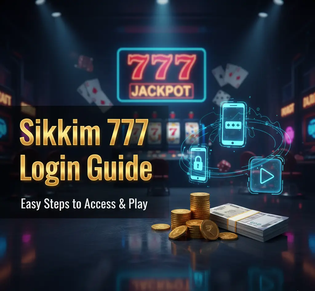 Sikkim 777 login banner for online game and lottery players