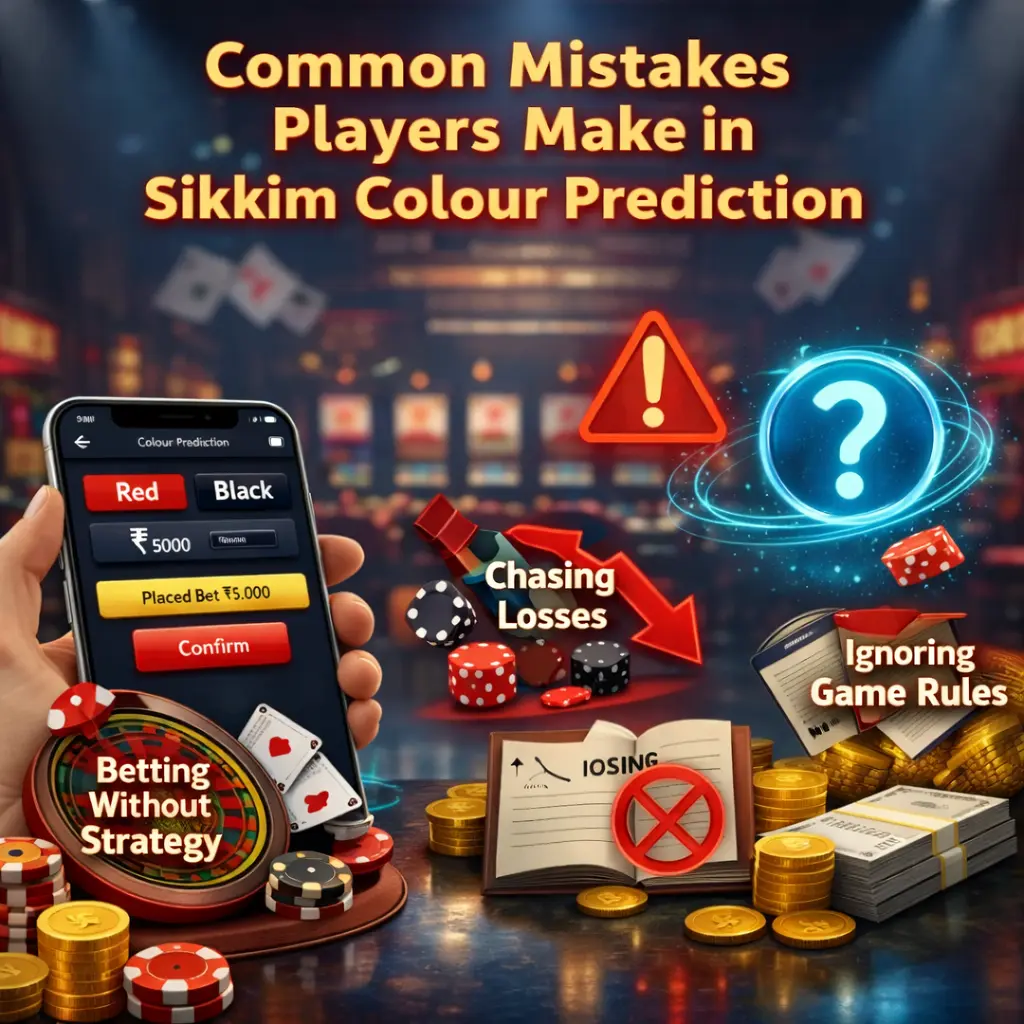 Common mistakes players make in Sikkim colour prediction games, including betting without strategy, chasing losses, and ignoring game rules.